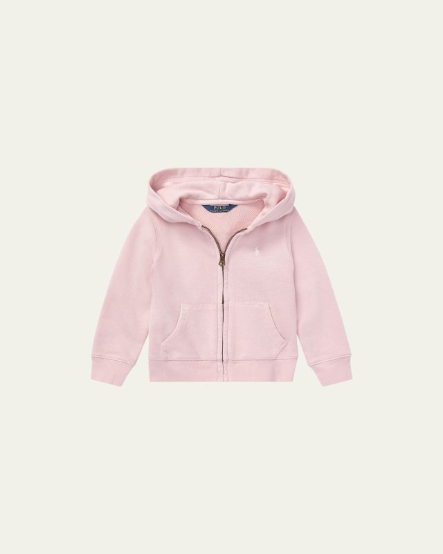 Girl's Drapey Terry Zip Hoodie, Size 2-