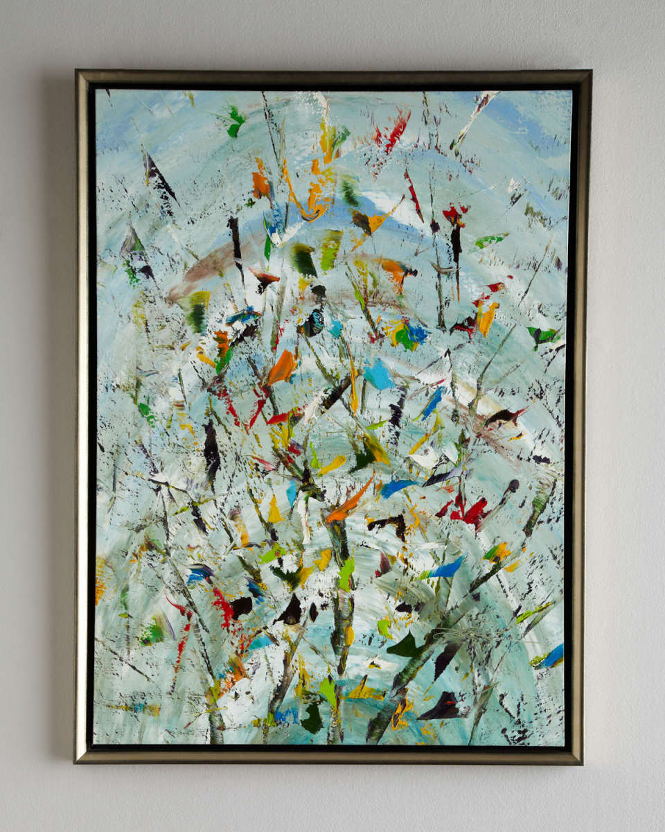 "The Confetti Garden" Original Oil Painting by Jinlu