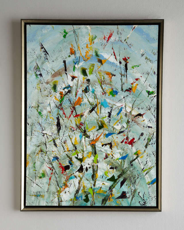 "The Confetti Garden" Original Oil Painting by Jinlu