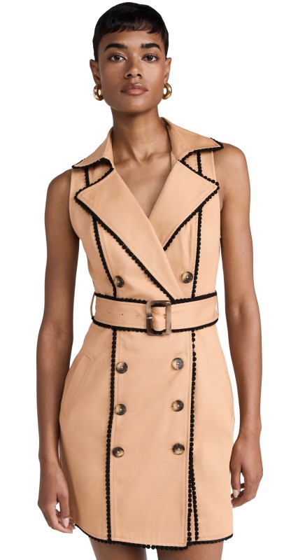 L'AGENCE Hale Trench Mini Dress Soft Camel
