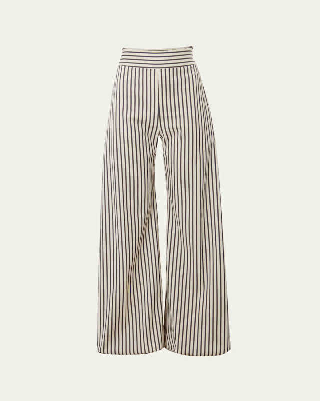 Stripe High Waisted Wide Leg Pants