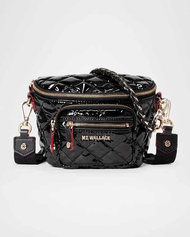 Crosby Micro Quilted Patent Sling Crossbody Bag