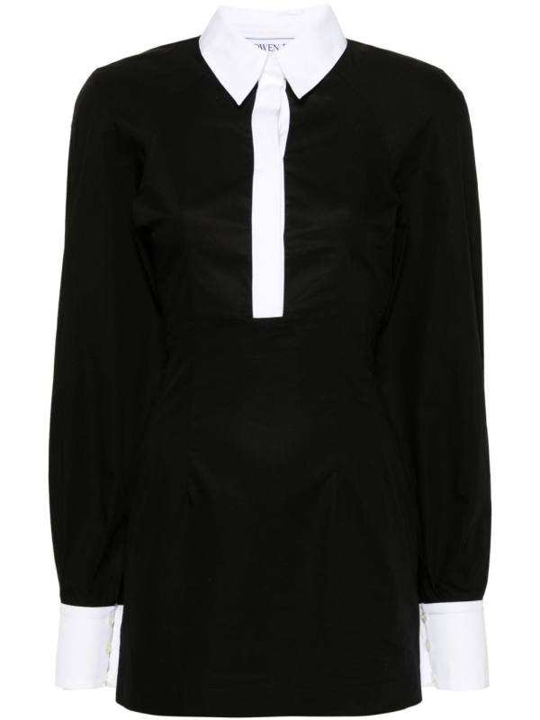 contrasting-trim cotton shirtdress