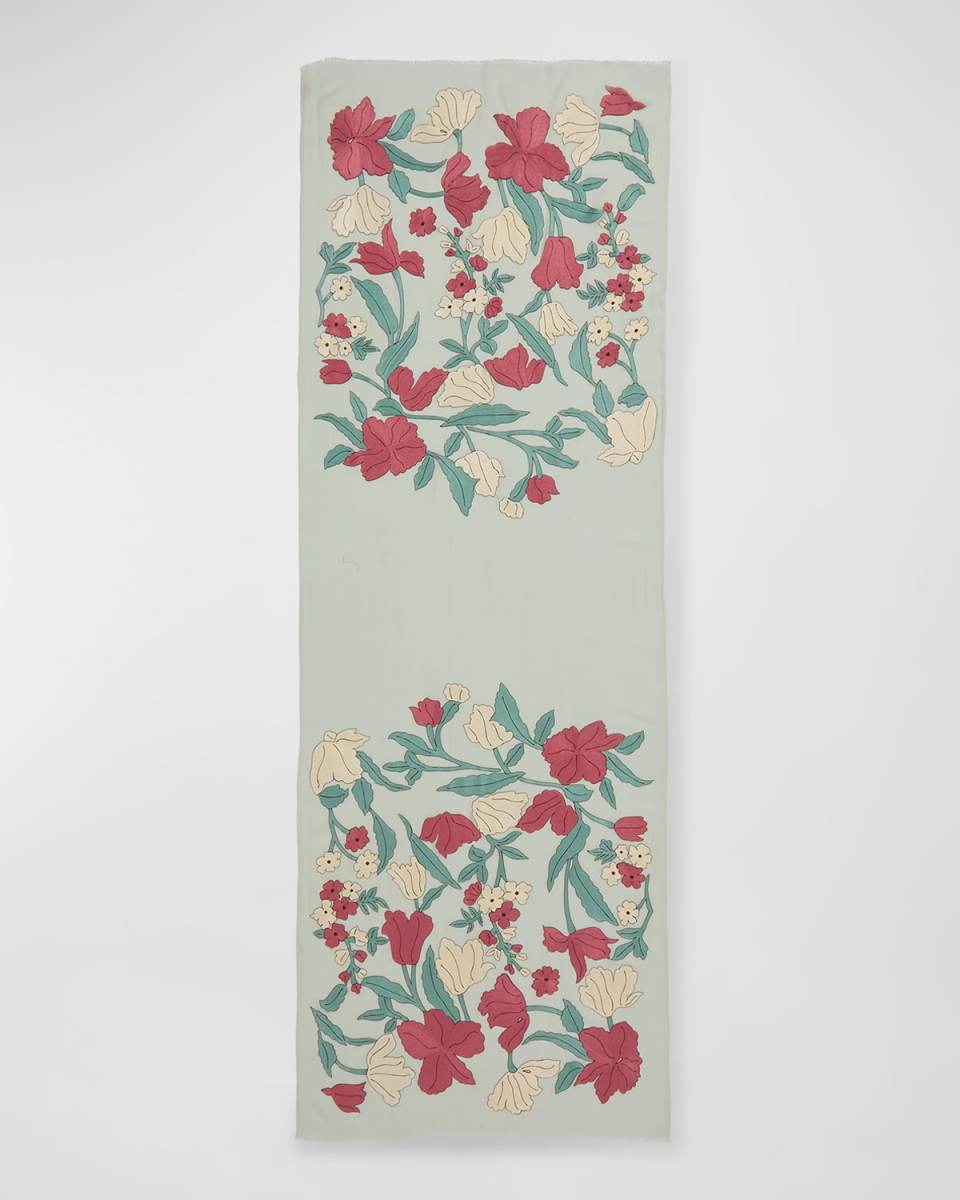 Blooms For You Merino Wool Scarf