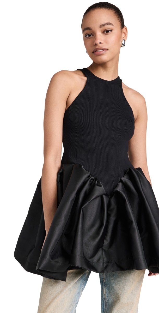 Marques Almeida Peplum Tank Top Black