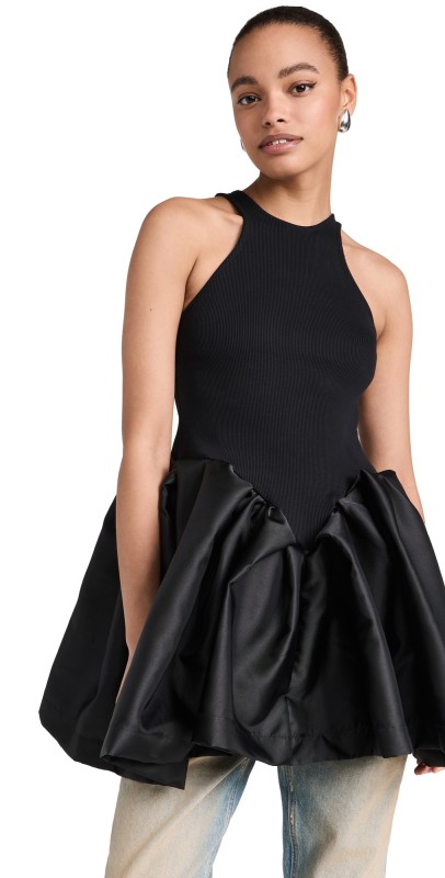 Marques Almeida Peplum Tank Top Black