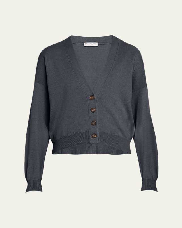 2Ply Cashmere Button Front Cardigan