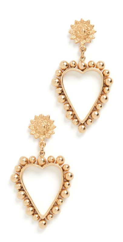 Brinker + Eliza Heart of Gold Earrings Gold