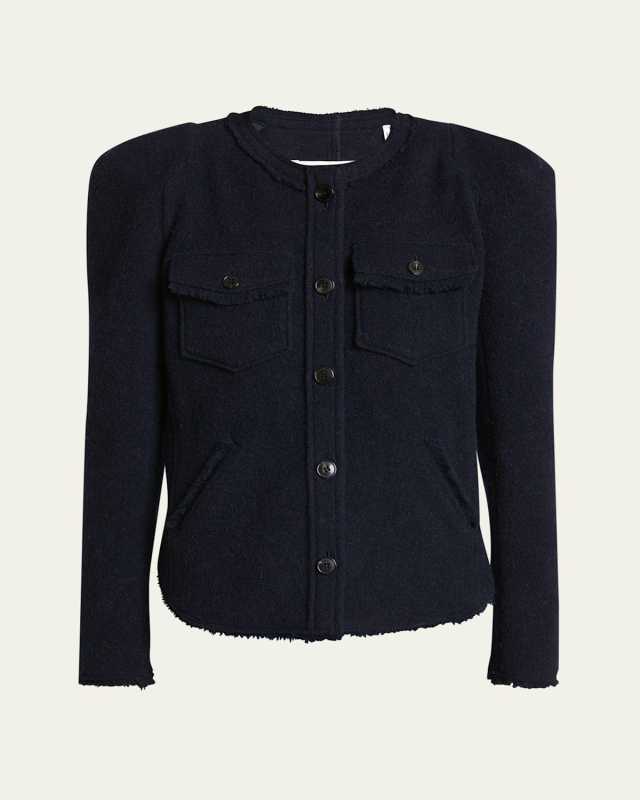 Nelly Tailored Puff-Sleeve Jacket