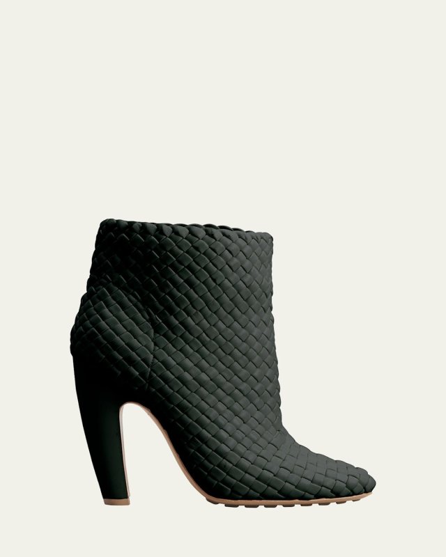 Lido Intrecciato Leather Ankle Booties