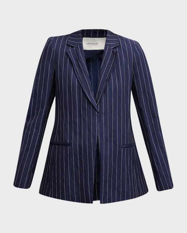 Striped Back-Tie Blazer