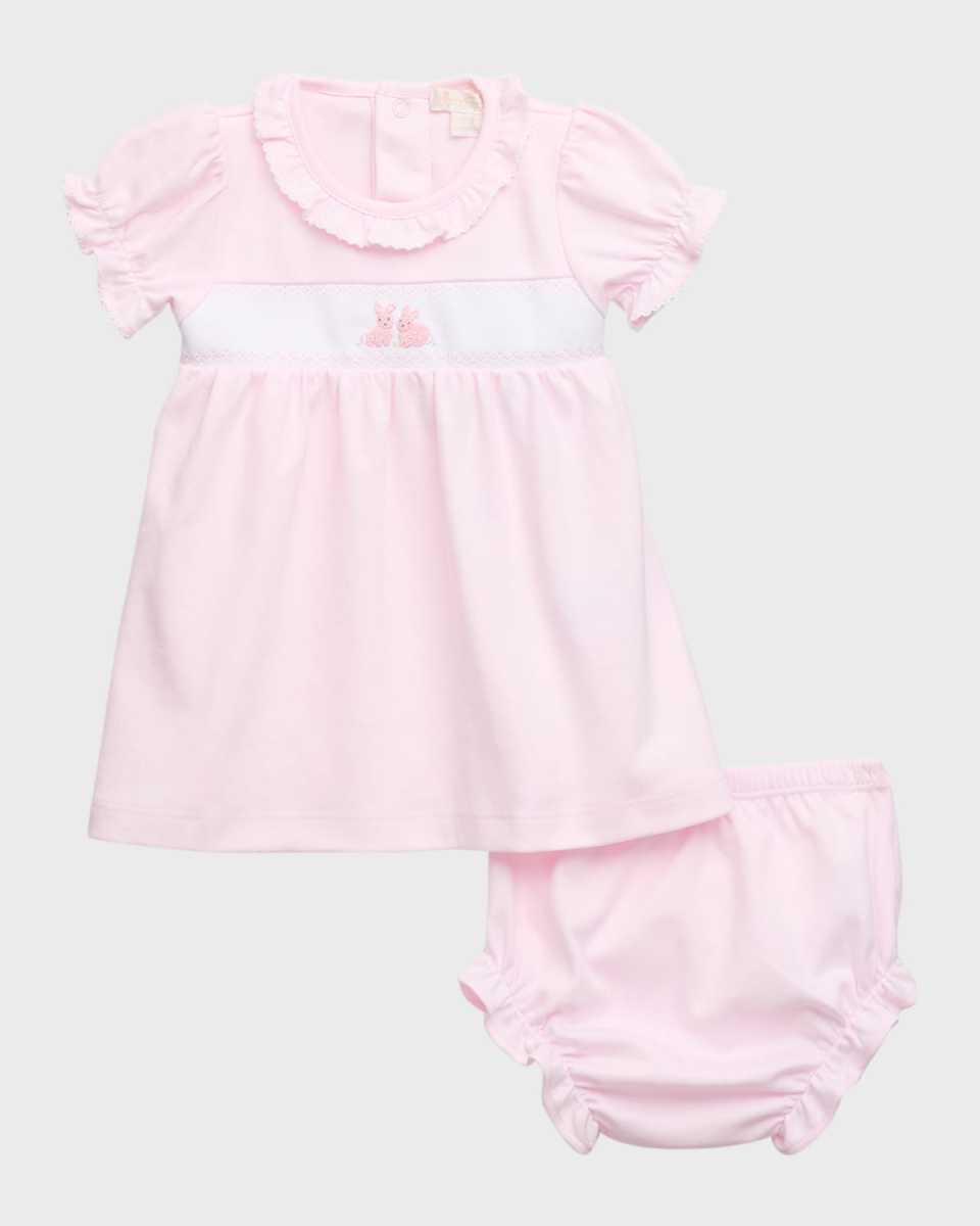 Girl's Premier Cottontail Hollows Smocked Dress, Size 0M-9M