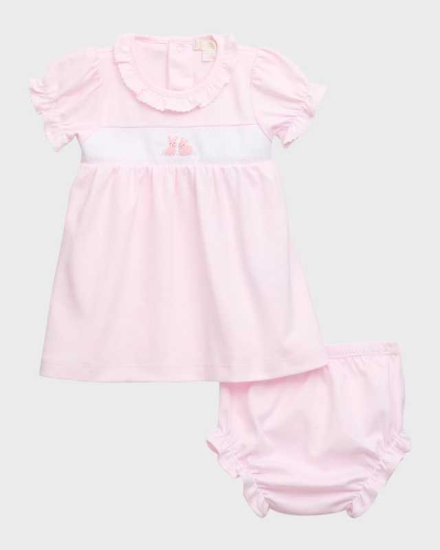 Girl's Premier Cottontail Hollows Smocked Dress, Size 0M-9M