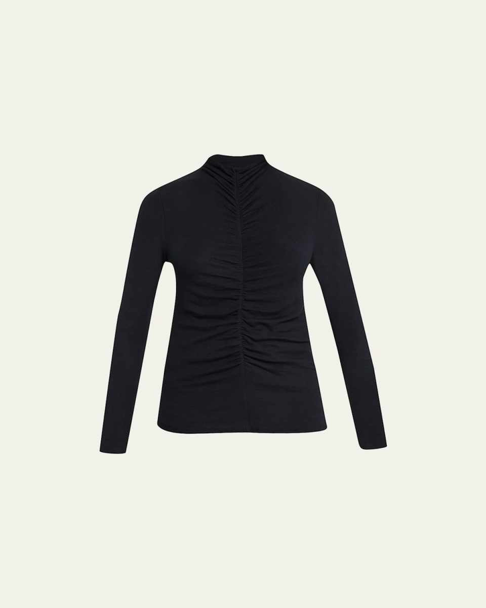 Theresa Knit Ruched Turtleneck
