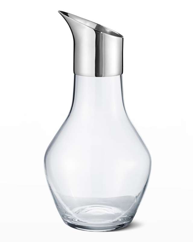 Sky Glass & Stainless Steel Water Pitcher