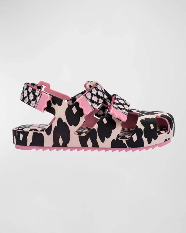 Girl's Cage Pattern Grip-Strap Sandals, Baby/Toddlers