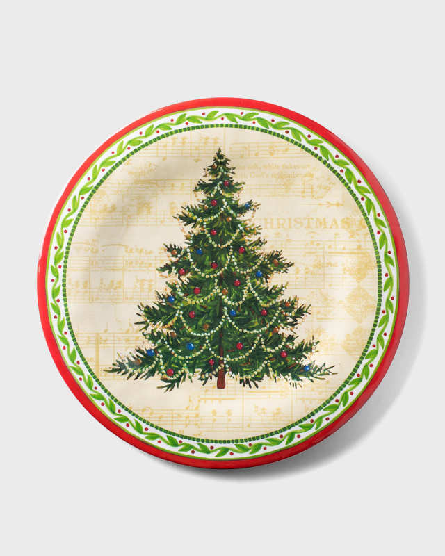 Merry Christmas Tree Salad Plates, Set of 4