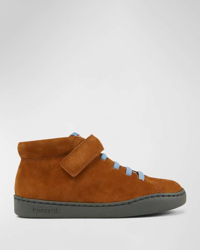 Kid's Bicolor Leather Sneaker Booties, Toddler/Kids