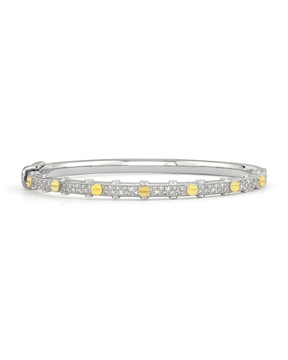 Mixed Metal Diamond Pave Bangle