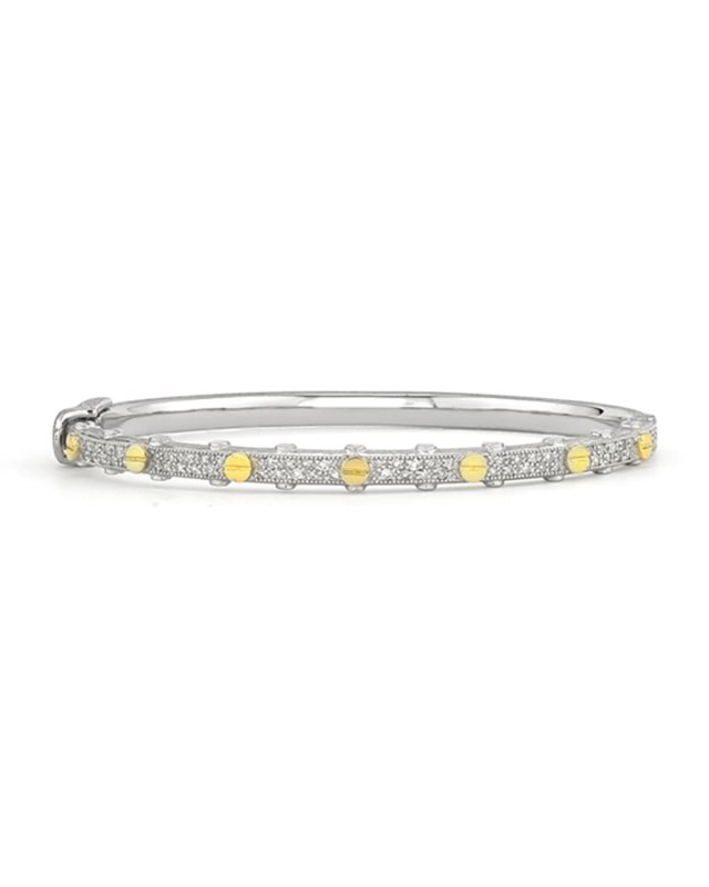 Mixed Metal Diamond Pave Bangle