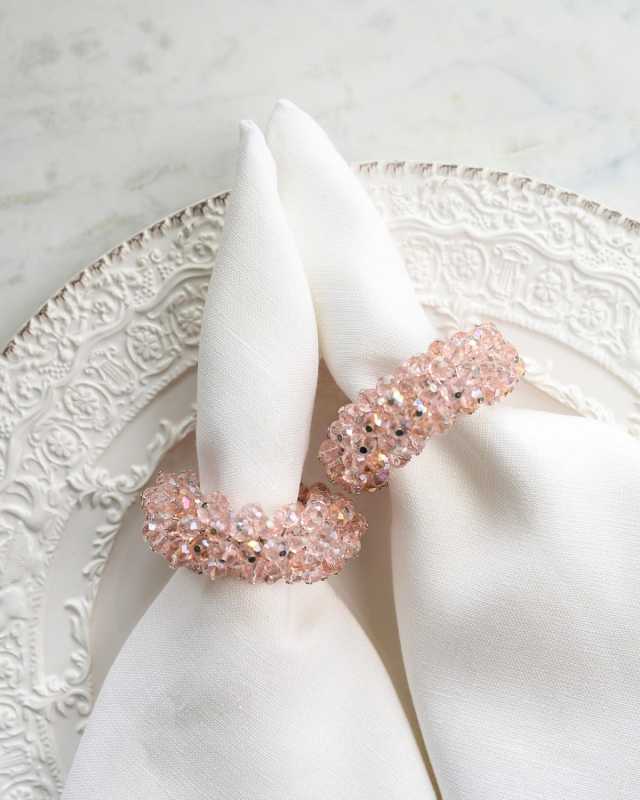 Crystal Napkin Rings, Set of 4
