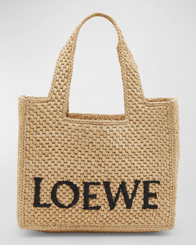 x Paula's Ibiza Font Tote Small Bag in Raffia