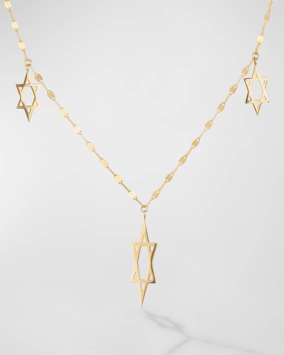 Triple Star of David Charm Necklace