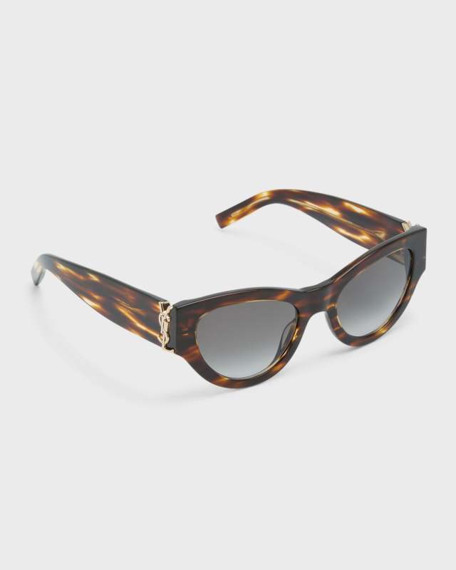 YSL Havana Plastic Cat-Eye Sunglasses