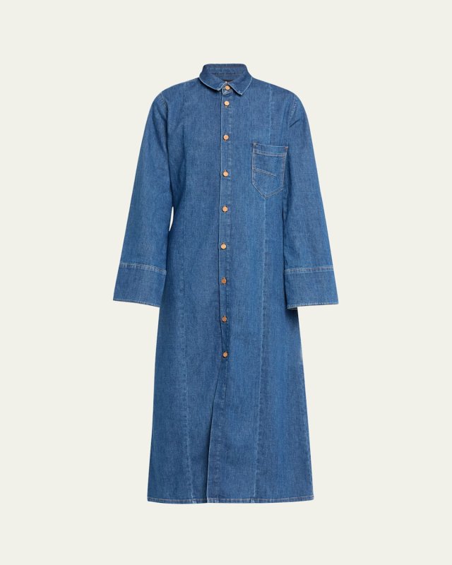 Marina Long Denim Shirtdress