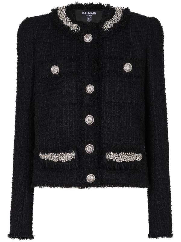 embroidered tweed jacket