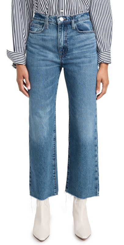 FRAME Le Jane Crop Raw Fray Jeans Caramia