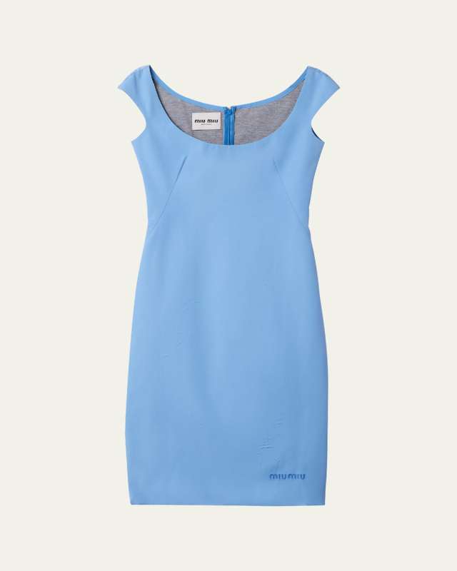 Cap-Sleeve Poplin Dress