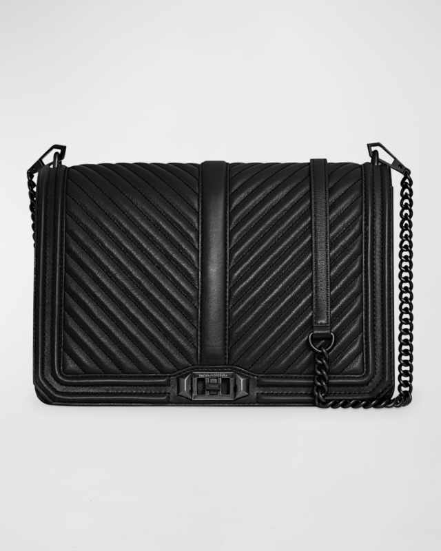 Love Jumbo Chevron-Quilted Crossbody Bag