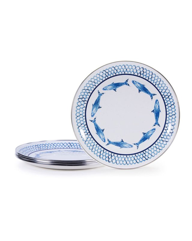 Fish Camp Dinner Plates, Set of 4