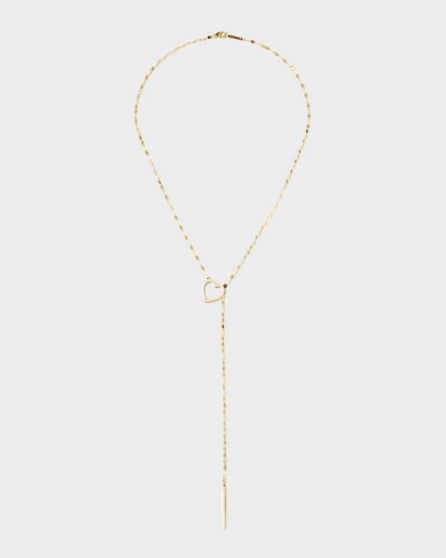 Mega Gloss Blake Heart Lariat Toggle and Bar Necklace