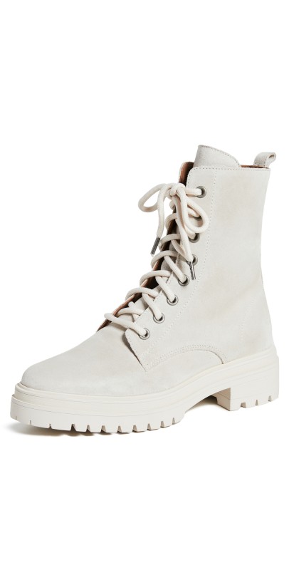 ba & sh x Something Navy Comy Combat Boots OffWhite