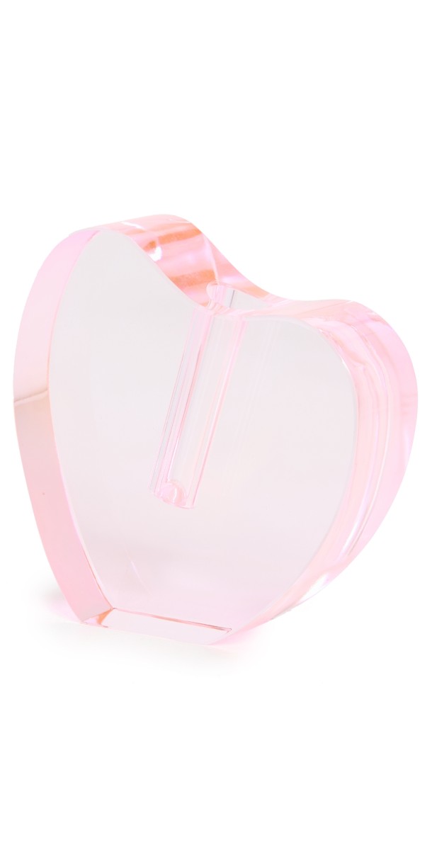 Tizo Design Crystal Glass Heart Vase Small Pink