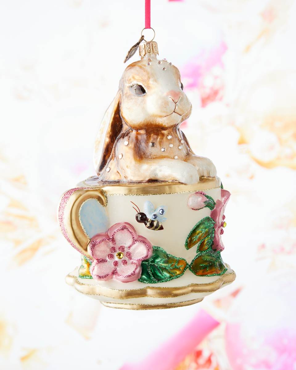 Bunny Teacup Christmas Ornament