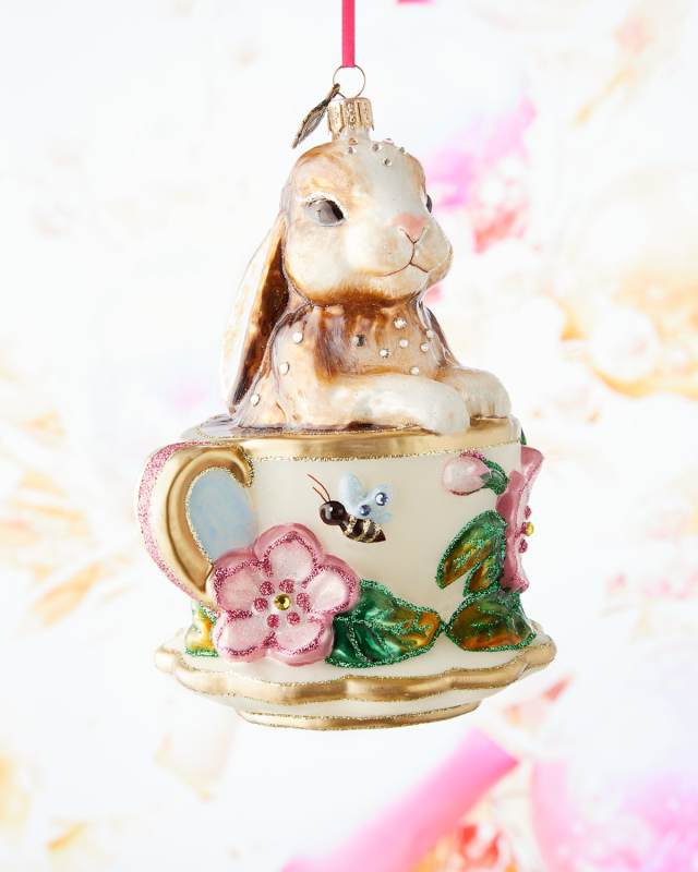 Bunny Teacup Christmas Ornament