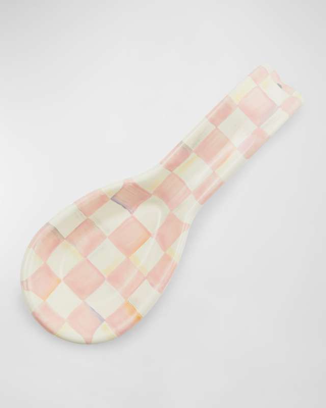 Rosy Check Enamel Spoon Rest