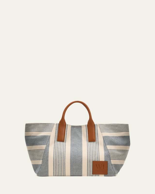 The Riviera Striped Canvas Tote Bag