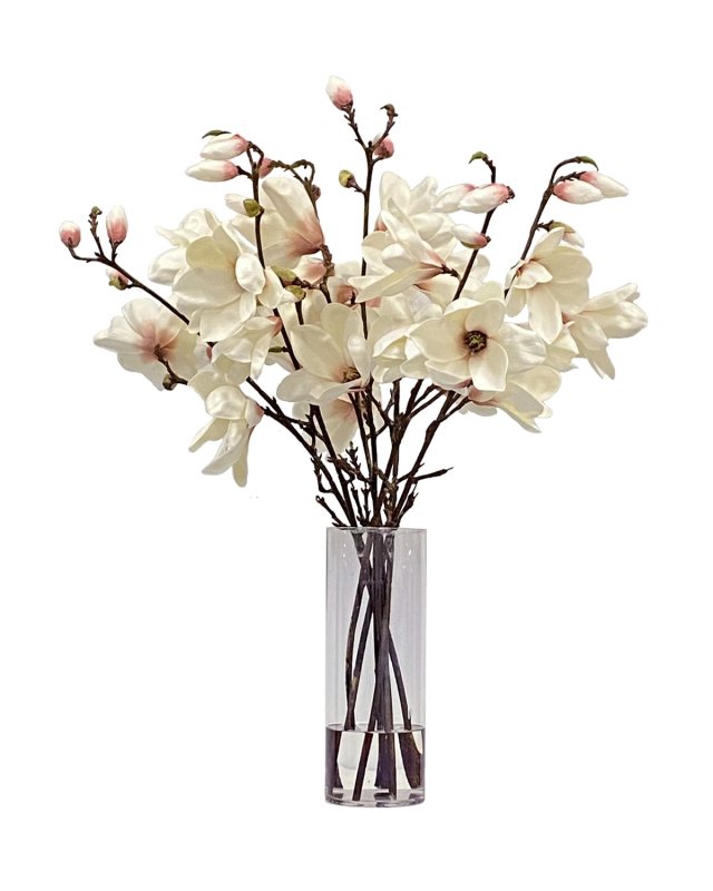 Magnolia Tree Faux Floral Arrangement in Vase