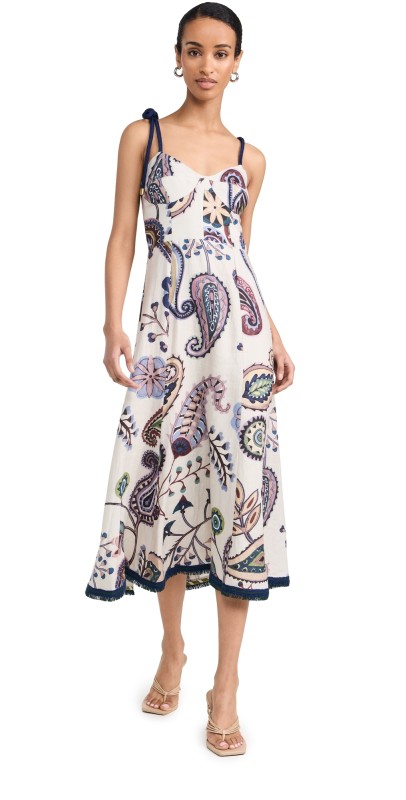 Silvia Tcherassi Dalil Dress Blue Green Paisley