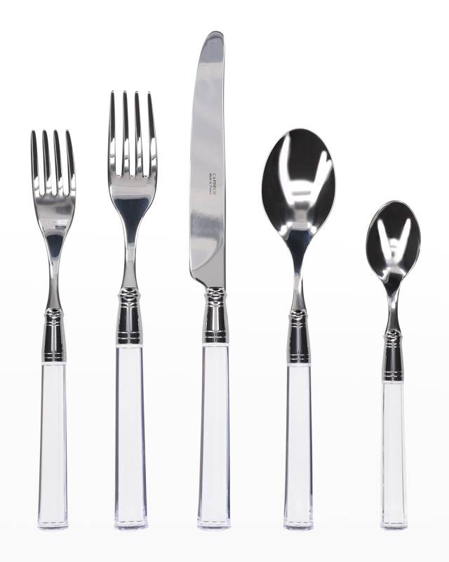 Doric 5-Piece Place Setting, Clear