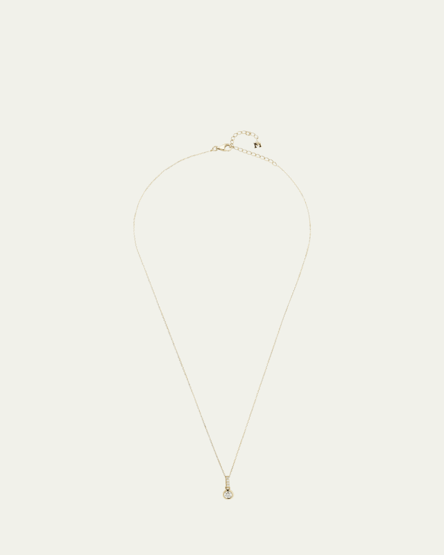 14K Round Diamond Pendant Necklace
