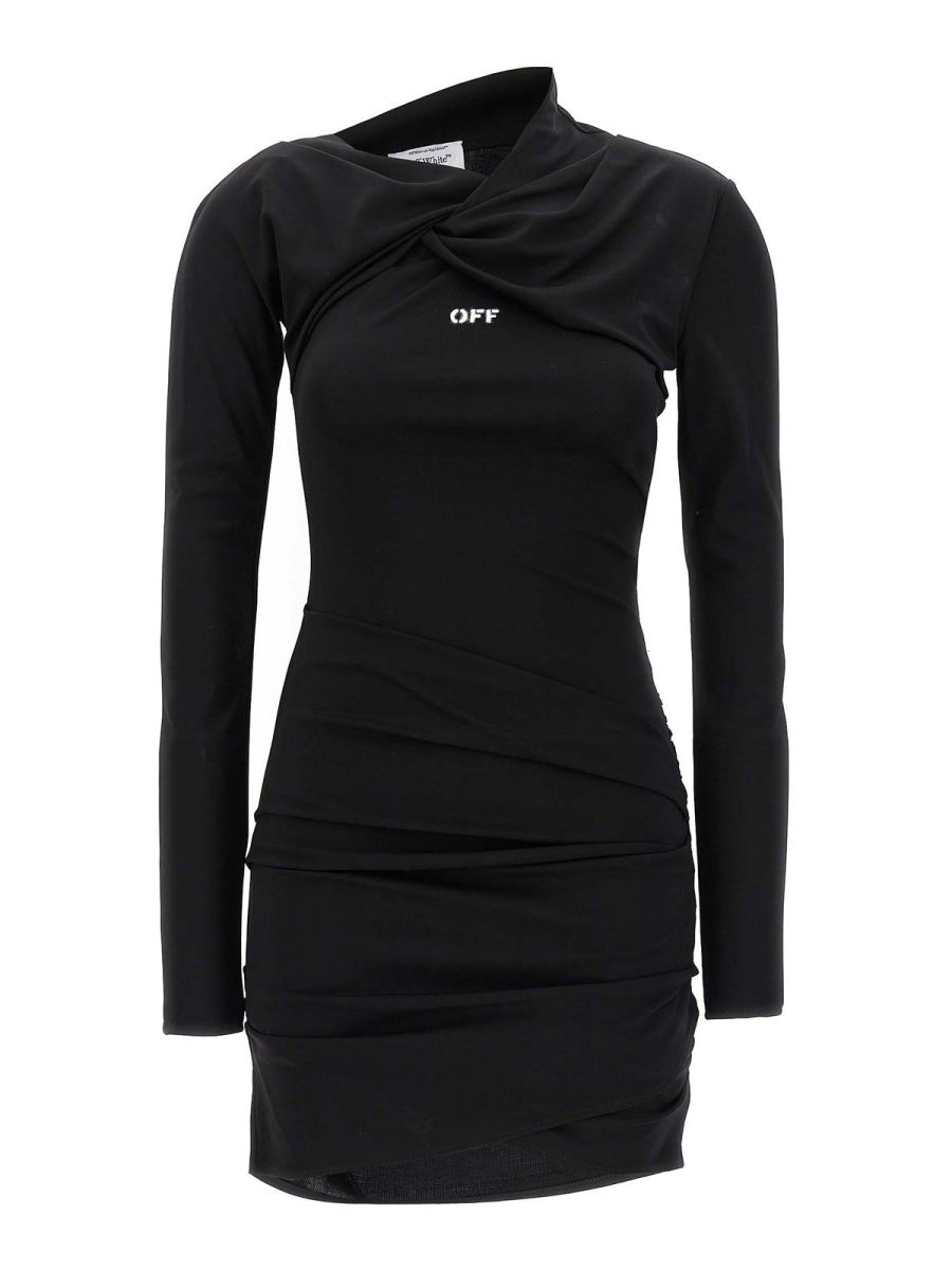 Off-White Robe Au Genou - Noir