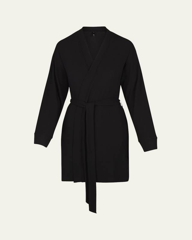 Soft Lounge Ribbed Short Robe