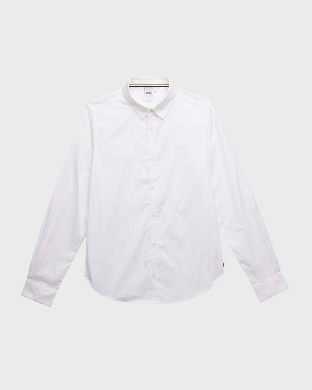 Boy's Long-Sleeve Cotton Oxford Shirt, Size 4-16
