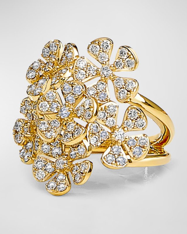 Jardin Diamond Flower Bunch Ring, Size