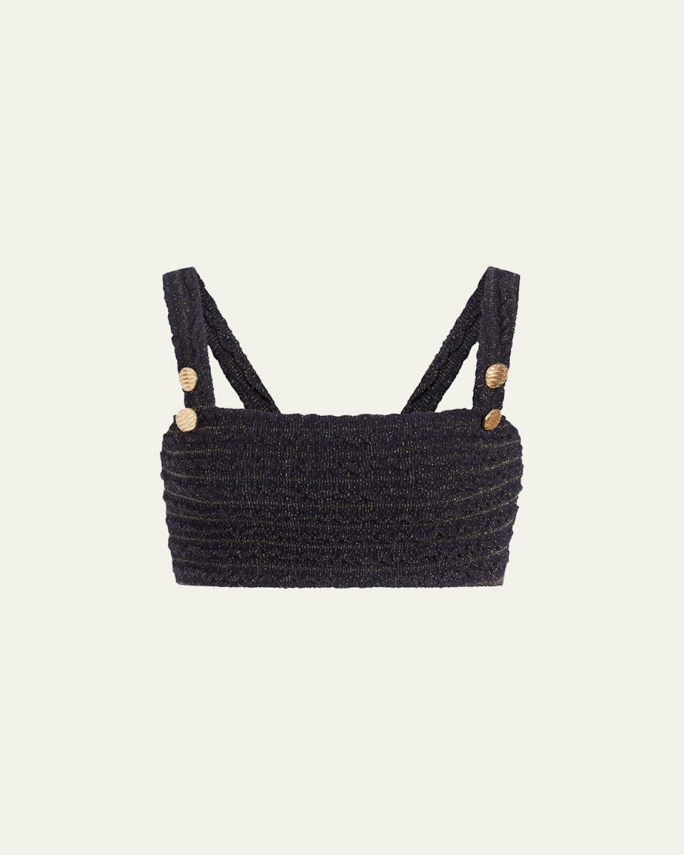 Crinkle Lurex Bralette Bikini Top